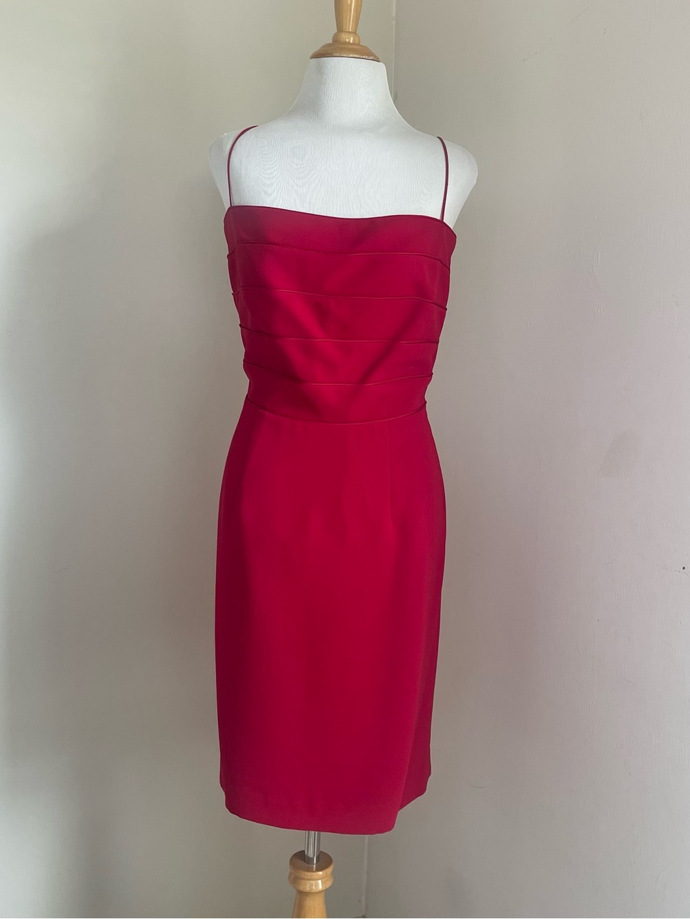 Vintage Andrea Polizzi for Rex Lester Classic Red Spaghetti-Strap Midi Dress